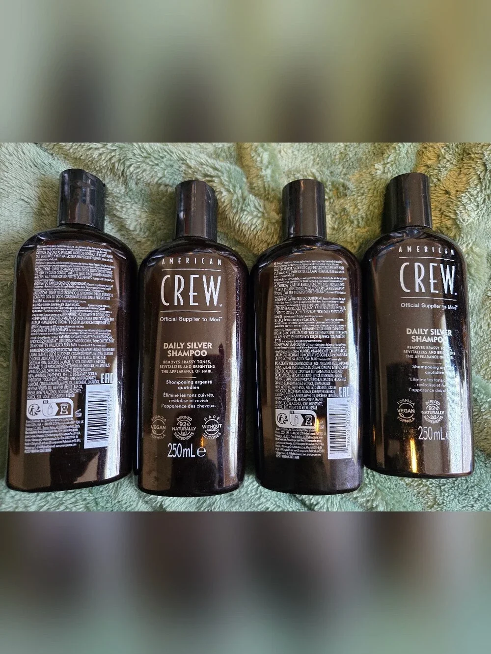 Four American Crew Mens Daily Silver Shampoo for Men — 250ml Bundle New Salon